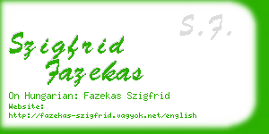 szigfrid fazekas business card